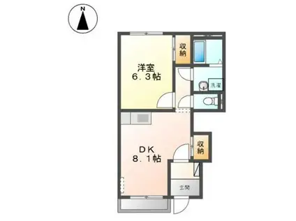 フォレスト ヴィラ パートI(1DK/1階)の間取り写真