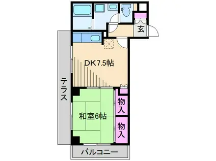 篠原グリーンハイツ(1DK/1階)の間取り写真