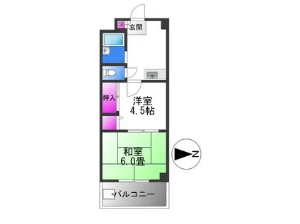 キッポー平野加美(2DK/1階)の間取り写真