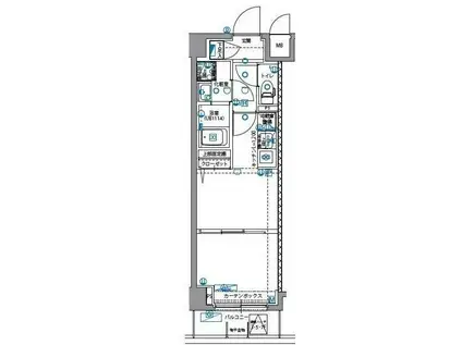 パティーナ菊川(1DK/5階)の間取り写真