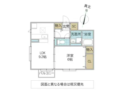 CASA VIVACE(1LDK/1階)の間取り写真