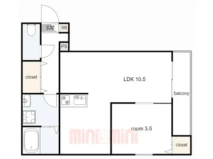 ジーメゾン明石魚住ベリアス(1LDK/1階)の間取り写真