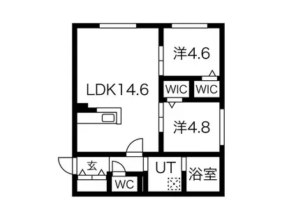 リベルタ澄川(2LDK/1階)の間取り写真