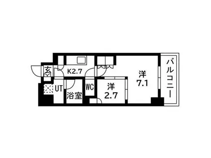 ウエリスアーバン守口(2K/2階)の間取り写真