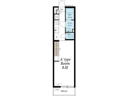 リブリ・テラ海神(1K/2階)の間取り写真