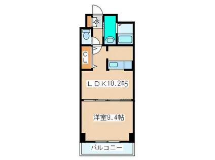 メゾン沼田(1LDK/3階)の間取り写真