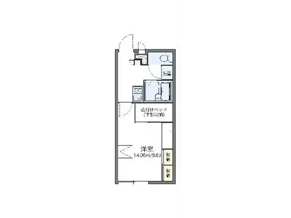 レオパレスA&KII(1K/1階)の間取り写真