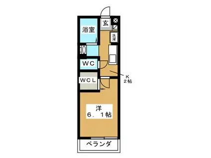 A・Oハイツ(1K/1階)の間取り写真