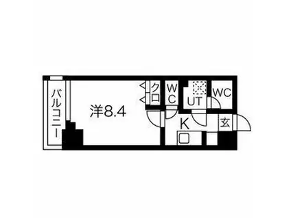 スパシエ トラッド 赤羽(1K/5階)の間取り写真