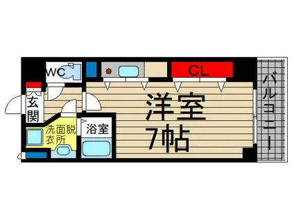 エスレジデンス難波ヴィアーレ(ワンルーム/2階)の間取り写真