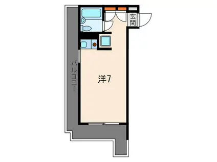 六甲ベルビュー(ワンルーム/1階)の間取り写真