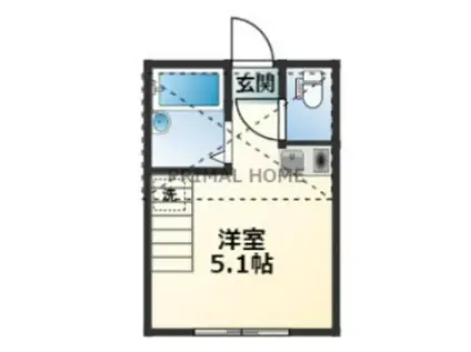 T・T白楽(ワンルーム/2階)の間取り写真