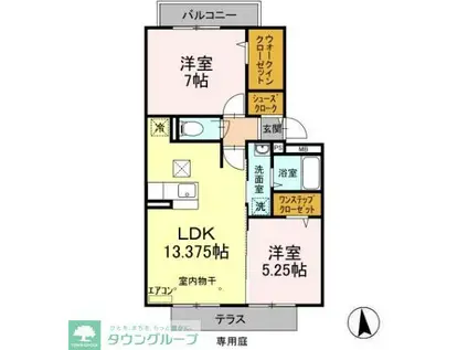 コンフォートスクエア(2LDK/1階)の間取り写真