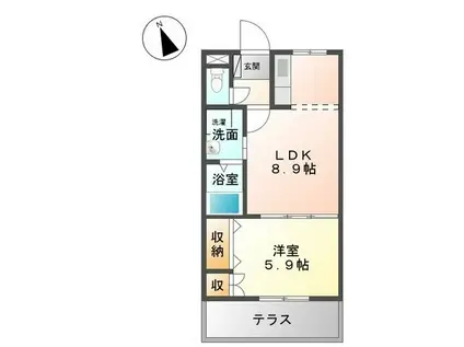 コーポエクセルII(1LDK/1階)の間取り写真