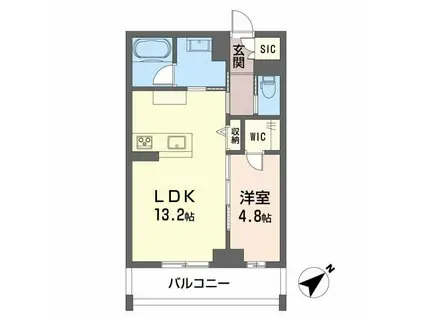 CLASSEUM連坊III(1LDK/2階)の間取り写真