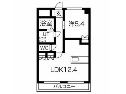 スカイウイング(1LDK/3階)の間取り写真