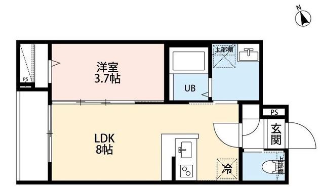 M′S アパートメント(1LDK/1階)の間取り写真