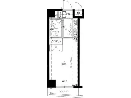 カテリーナ大森(1K/4階)の間取り写真