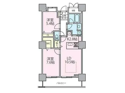 ロイヤルパークスタワー南千住(2LDK/13階)の間取り写真