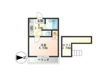 ネクステージ西川田第5(1K/2階)の間取り写真