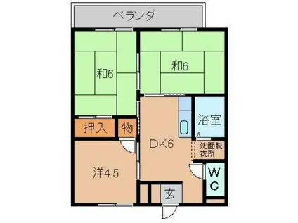 ハイツ柿の実I(3DK/2階)の間取り写真