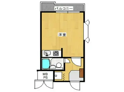 ミリオンコート玉川上水(ワンルーム/1階)の間取り写真