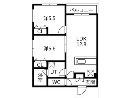 メニーズコート創成プレミア(2LDK/3階)の間取り写真