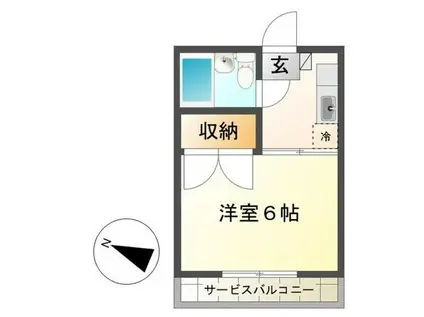 サンライズ北原(1K/2階)の間取り写真