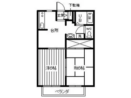 プラザ21(2DK/2階)の間取り写真