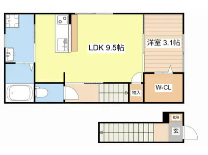 近江鉄道本線 ひこね芹川駅 徒歩26分 2階建 新築(1LDK/2階)の間取り写真