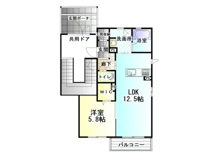 SHA MAISON K2(1LDK/2階)の間取り写真