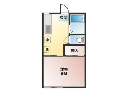 アシュール・レイ(1K/1階)の間取り写真