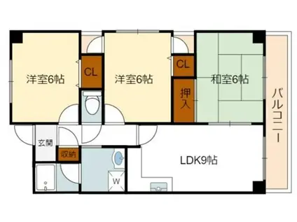 セルフィーユコート東館(3LDK/5階)の間取り写真
