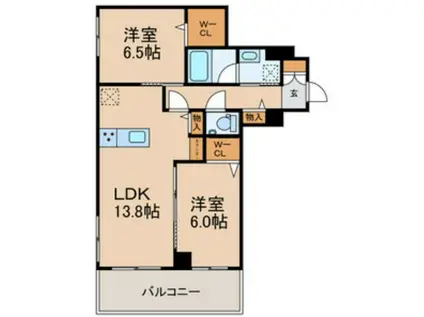 グランディヴィラ オオタカノモリII(2LDK/1階)の間取り写真