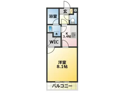 ヴィラ・クオーレ(1K/1階)の間取り写真