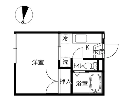 フォーブルISAI(1K/1階)の間取り写真