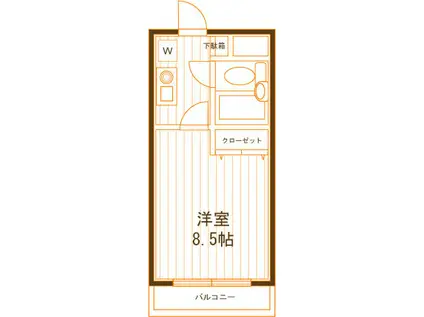 カオパレス20(1K/1階)の間取り写真