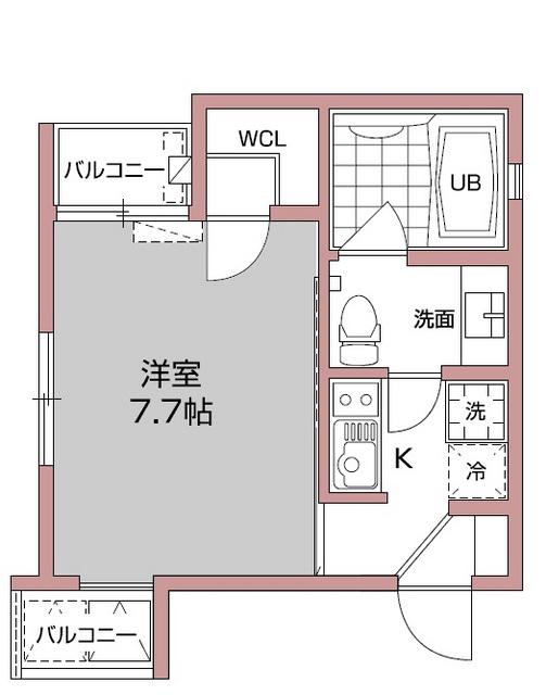 リヴィエール広尾(1K/4階)の間取り写真