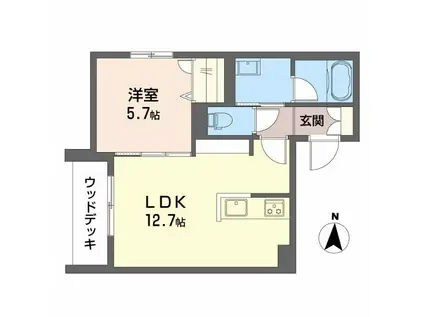 シャーメゾンリアンI(1LDK/1階)の間取り写真