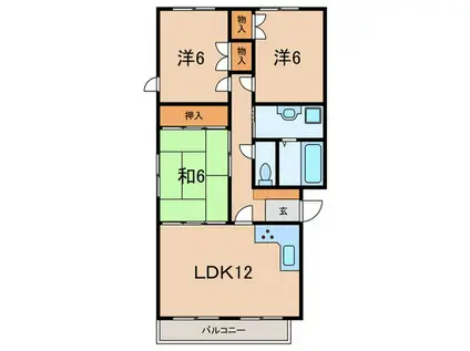 ロイヤルヴィラ(3LDK/1階)の間取り写真