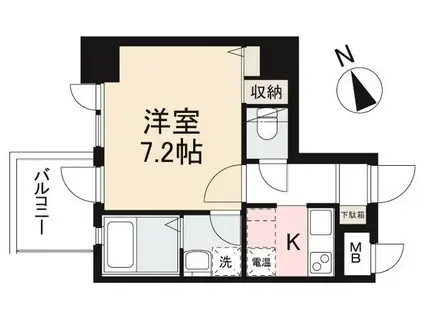 パサル藤塚(1K/6階)の間取り写真