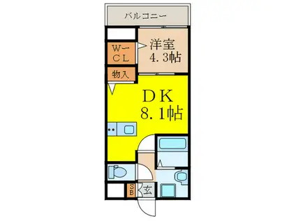 YOU´SVII番館(1DK/3階)の間取り写真
