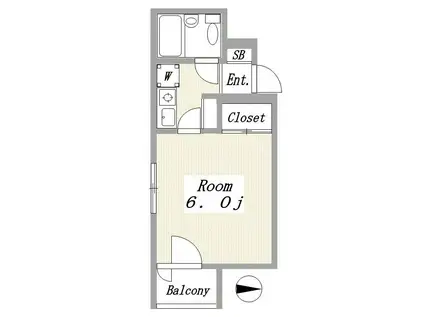 ピアッツァ下北沢(1K/2階)の間取り写真