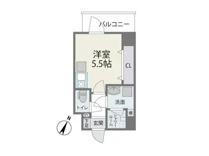 MODERNPALAZZO博多VICINO(ワンルーム/2階)の間取り写真