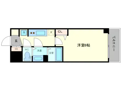 プレサンス難波マジョリティ(1K/5階)の間取り写真