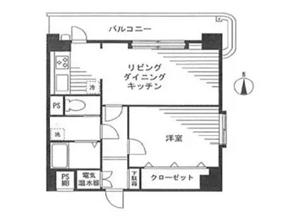 笹塚サンハイツ(1LDK/6階)の間取り写真
