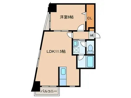 メルシィフォンテーヌ(1LDK/7階)の間取り写真