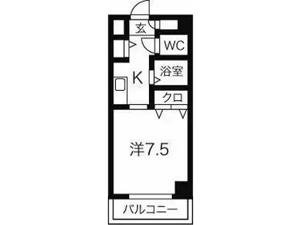 メゾンYMD(1K/3階)の間取り写真