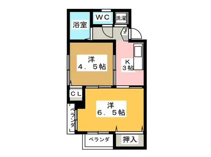 メゾンミラージュ(2K/2階)の間取り写真