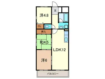 ローレルハイム大島(3LDK/3階)の間取り写真